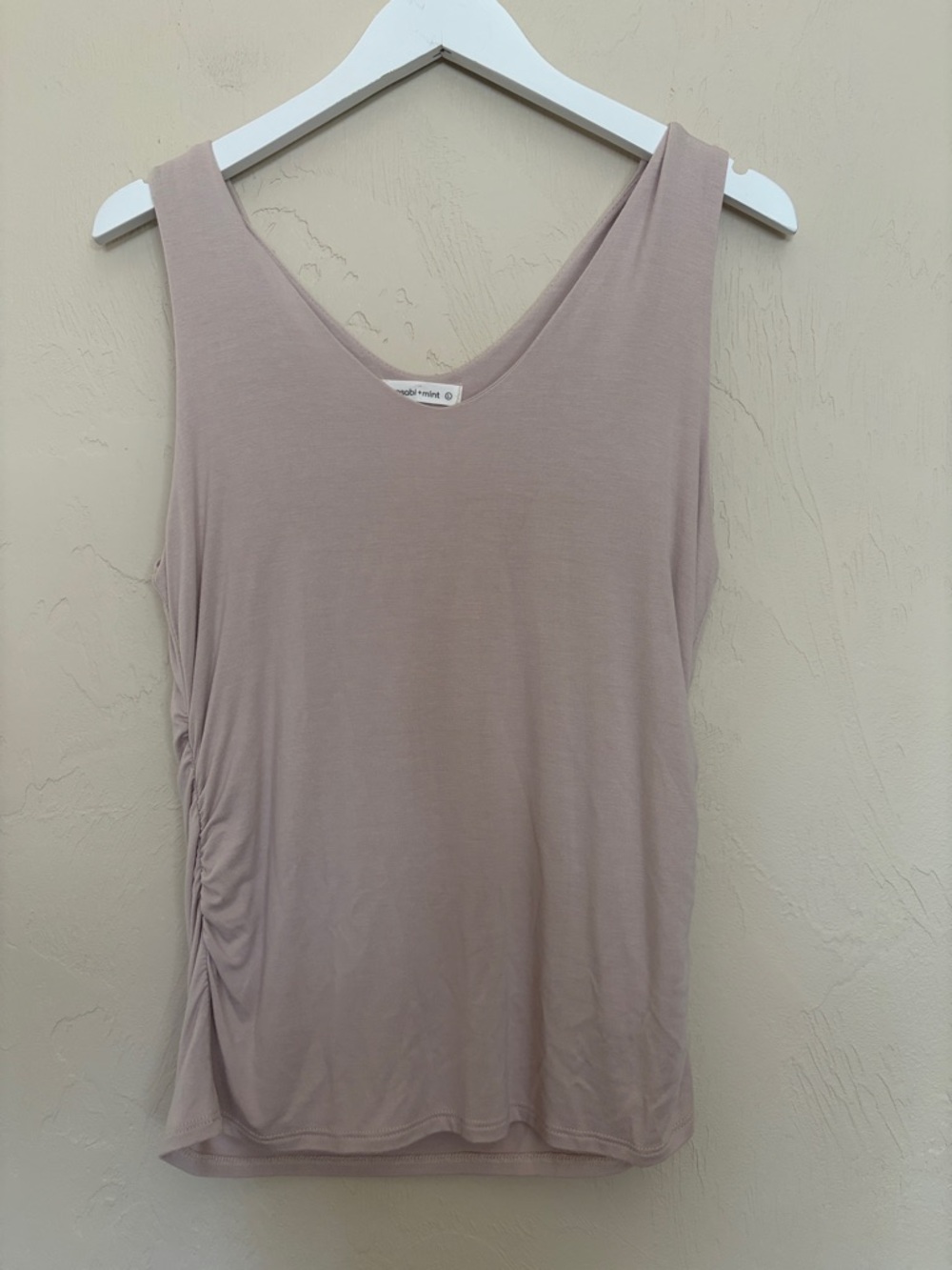 Wasabi + Mint Beige Soft V-Neck Sleeveless Tank. Never Worn. NWOT!